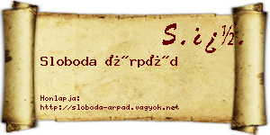 Sloboda Árpád névjegykártya